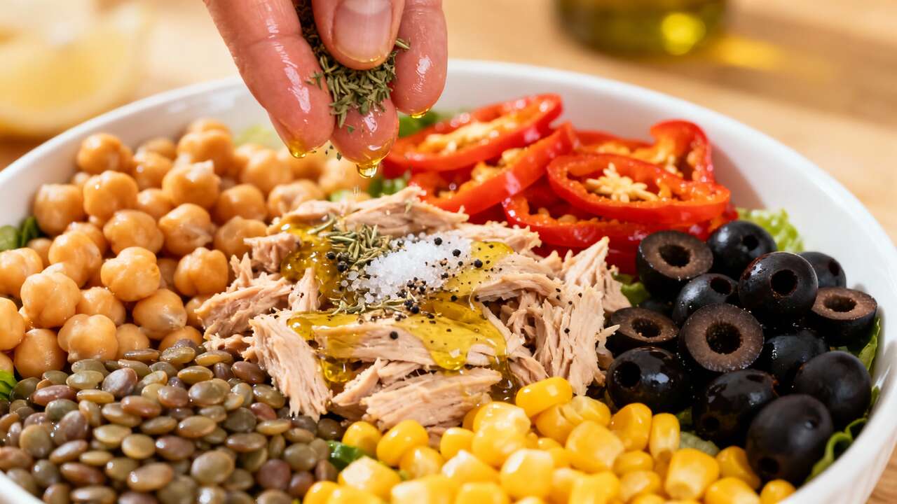 Ensalada proteica sin grasas: sabor y ligereza sin cocinar
