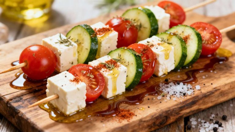 Brochetas rápidas de calabacín: sin freír y sin horno