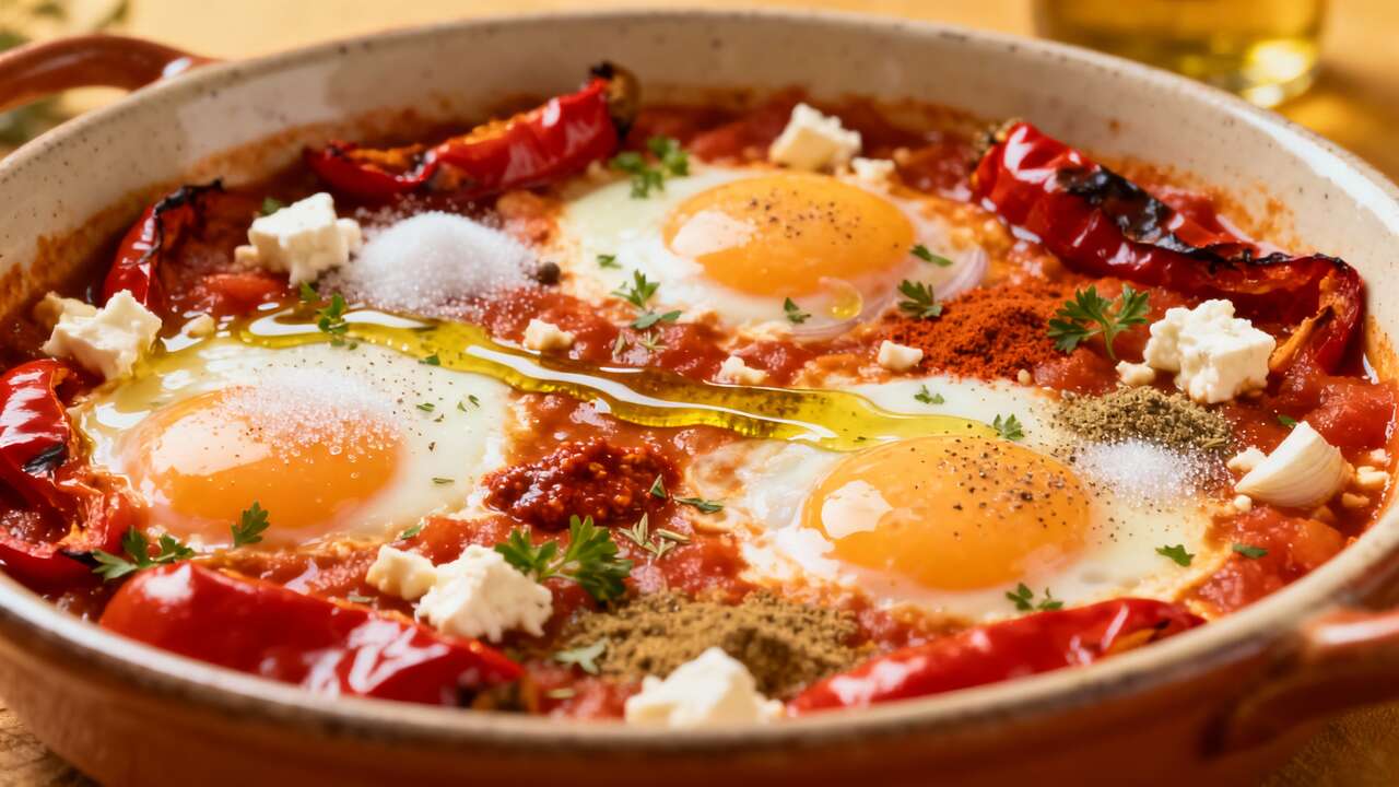 Shakshuka original: huevos en salsa picante que enamoran a todos