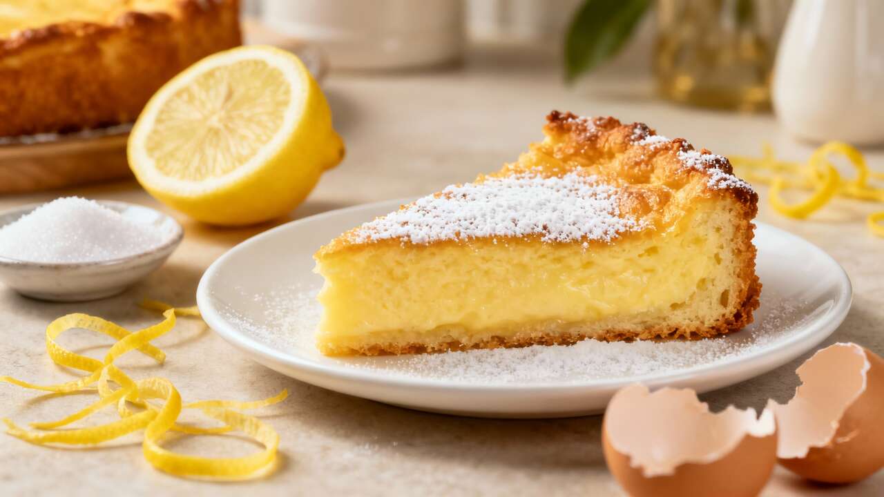 Crujiente por fuera y cremoso como un flan de limón: el postre mágico que conquista a todos