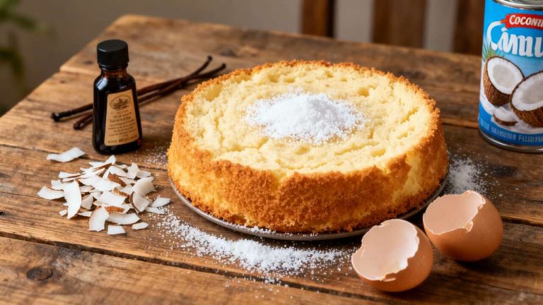 Bizcocho de coco sin harina: esponjoso, jugoso y listo en minutos