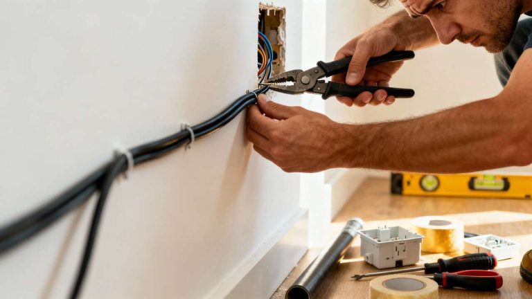 Lo que hacen los electricistas para ocultar los cables a lo largo de una pared de forma limpia y discreta
