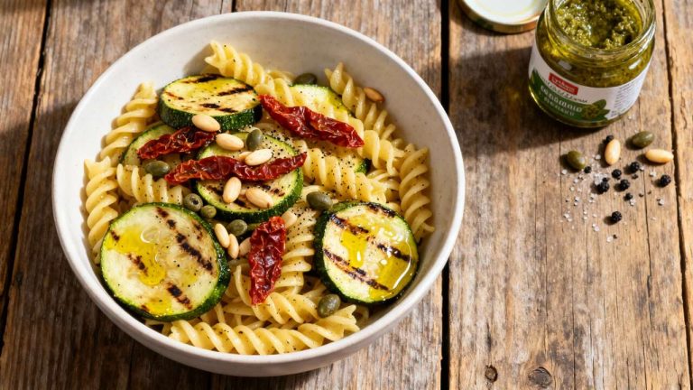 Pasta fría con calabacín lista en 10 minutos: fresca y ligera